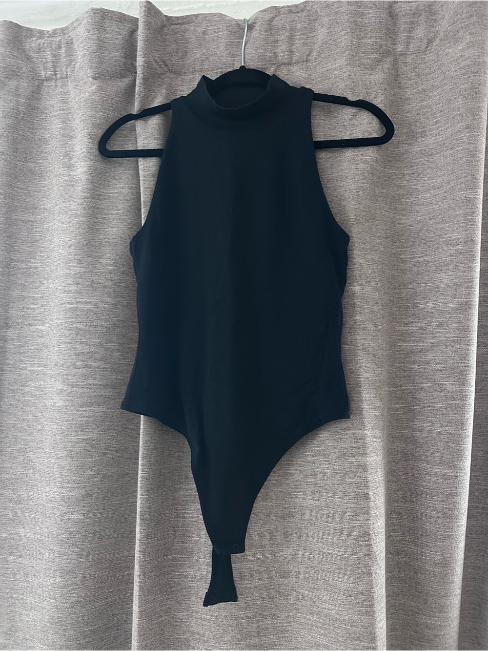 Kids Black Mock Neck One-Piece Bodysuit